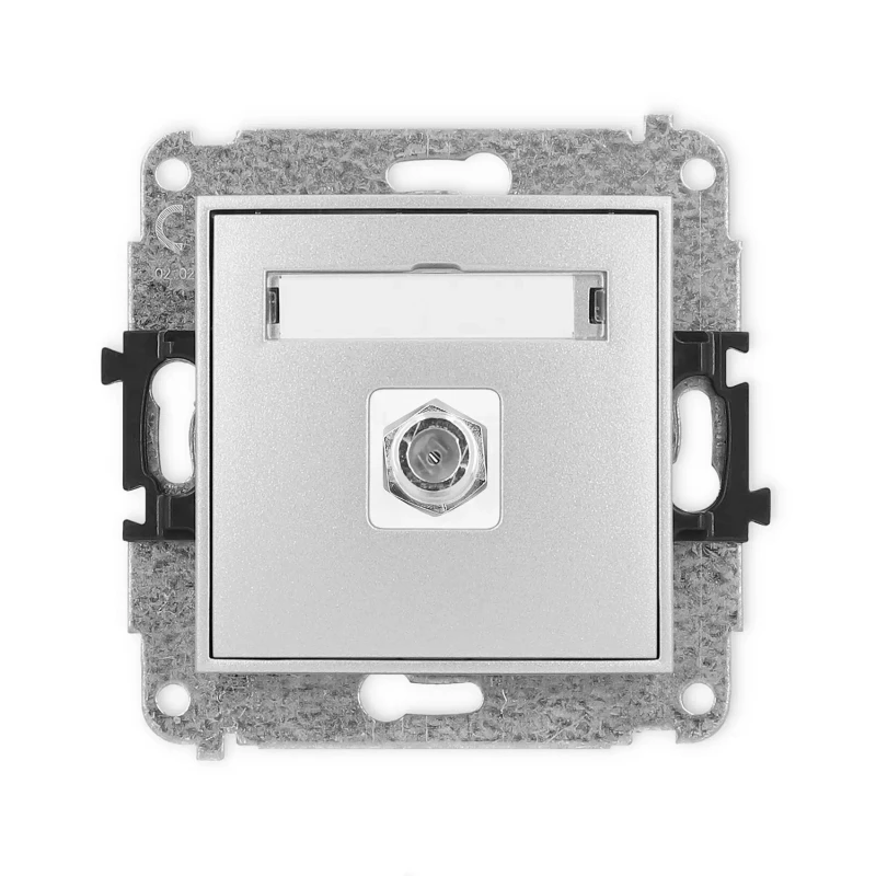 Icon Mechanizm Gniazda Antenowego Pojedynczego Typu F (Sat) Niklowany Srebrny Metalik 7Igf-1