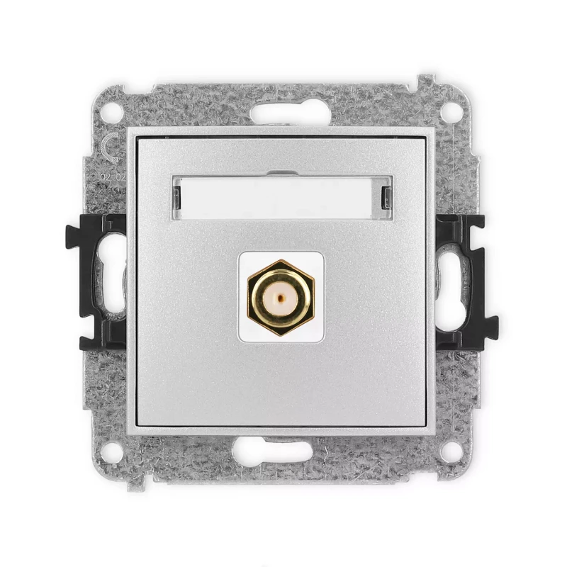Icon Mechanizm Gniazda Antenowego Pojedynczego Typu F (Sat) Pozłacany Srebrny Metalik 7Igf-1.1