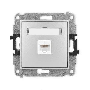 Icon Mechanizm Gniazda Komputerowego Pojedynczego 1Xrj45, Kat. 5E, 8-Stykowy Srebrny Metalik 7Igk-1