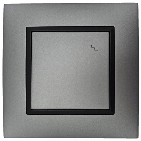Włącznik Światła Schodowy Szary Aria Ramka Czarna