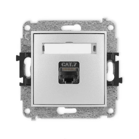 Icon Mechanizm Gniazda Komputerowego Pojedynczego 1Xrj45, Kat. 7, Ekranowane, 8-Stykowy Srebrny Metalik 7Igk-9