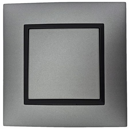 Włącznik Pojedynczy Aria Szary Ramka Czarna