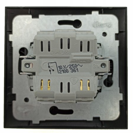 Włącznik Pojedynczy Aria Szary Ramka Czarna