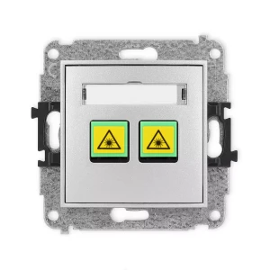 Icon Mechanizm Gniazda Światłowodowego/Optycznego Podwójnego Srebrny Metalik 7Igop-2