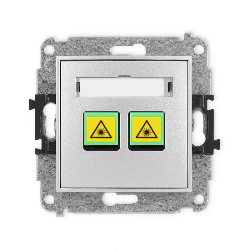 Icon Mechanizm Gniazda Światłowodowego/Optycznego Podwójnego Srebrny Metalik 7Igop-2