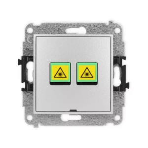Icon Mechanizm Gniazda Światłowodowego/Optycznego Podwójnego, Bez Pola Opisowego Srebrny Metalik 7Igopbo-2