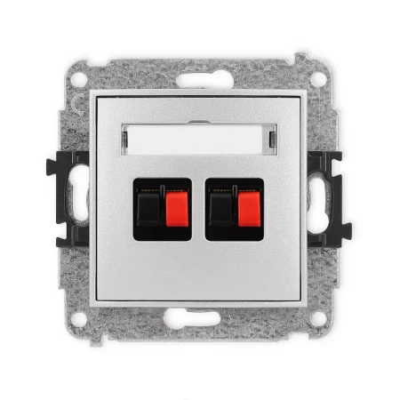 Icon Mechanizm Gniazda Głośnikowego Podwójnego Srebrny Metalik 7Igg-2