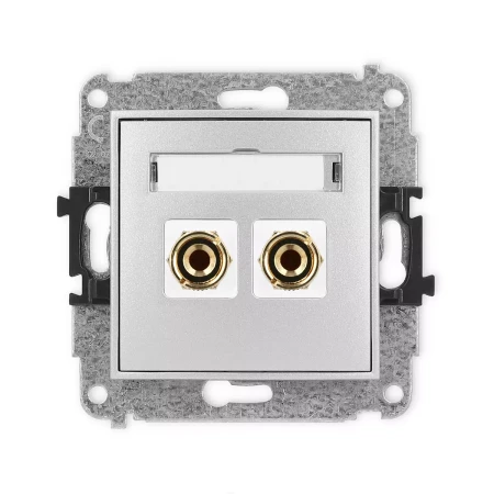 Icon Mechanizm Gniazda Głośnikowego Pojedynczego (Typu Banan - Czerwony I Czarny, Pozłacany, 4 Mm2, Do Lutowania) Srebrny Metalik 7Igg-3
