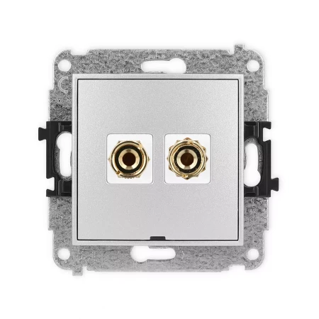Icon Mechanizm Gniazda Głośnikowego Pojedynczego, Bez Pola Opisowego (Typu Banan - Czerwony I Czarny, Pozłacany, 4 Mm2, Do Lutowania) Srebrny Metalik 7Iggbo-3
