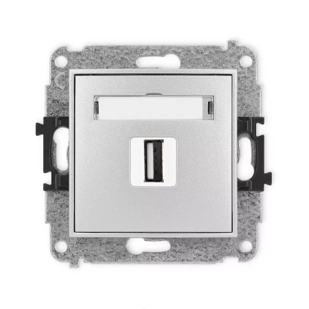 Icon Mechanizm Gniazda Pojedynczego Usb A-A 2.0 Srebrny Metalik 7Igusb-1