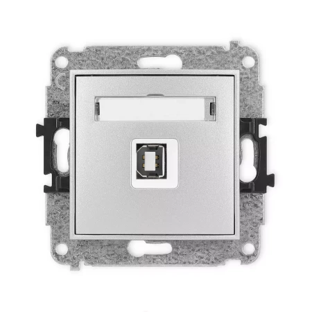 Icon Mechanizm Gniazda Pojedynczego Usb A-B 2.0 Srebrny Metalik 7Igusb-3