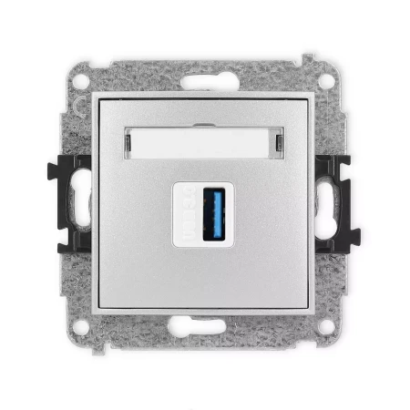Icon Mechamizm Gniazda Pojedynczego Usb A-A 3.0 Srebrny Metalik 7Igusb-5