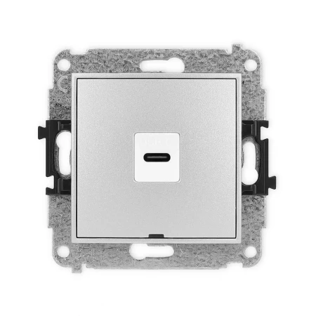 Icon Mechanizm Gniazda Pojedynczego 1Xusb C-C, Bez Pola Opisowego Srebrny Metalik 7Igusbbo-7