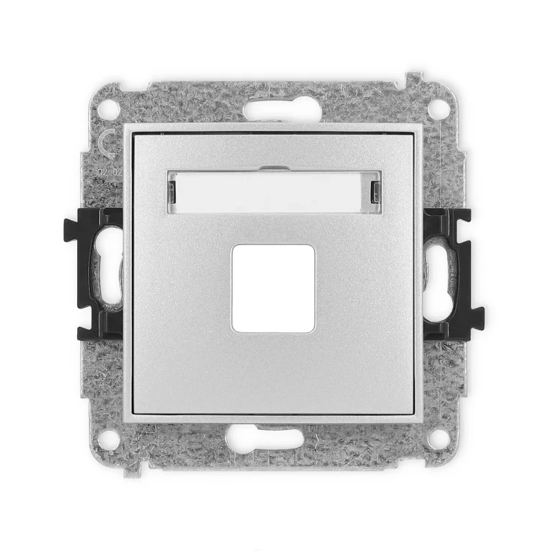Icon Mechanizm Gniazda Multimedialnego Pojednczego Bez Modułu (Standard Keystone) Srebrny Metalik 7Igm-1P