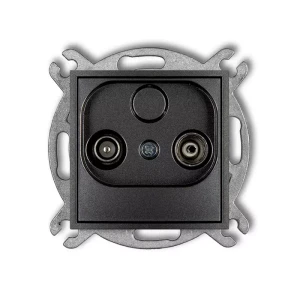 Icon Mechanizm Gniazda Abonenckiego Rtv Przelotowego 12Db Grafitowy 11Ig12P