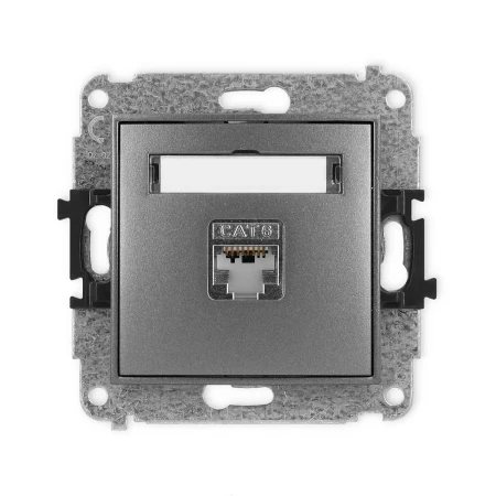 Icon Mechanizm Gniazda Komputerowego Pojedynczego 1Xrj45, Kat. 5E, Ekranowane, 8-Stykowy Grafitowy 11Igk-1E