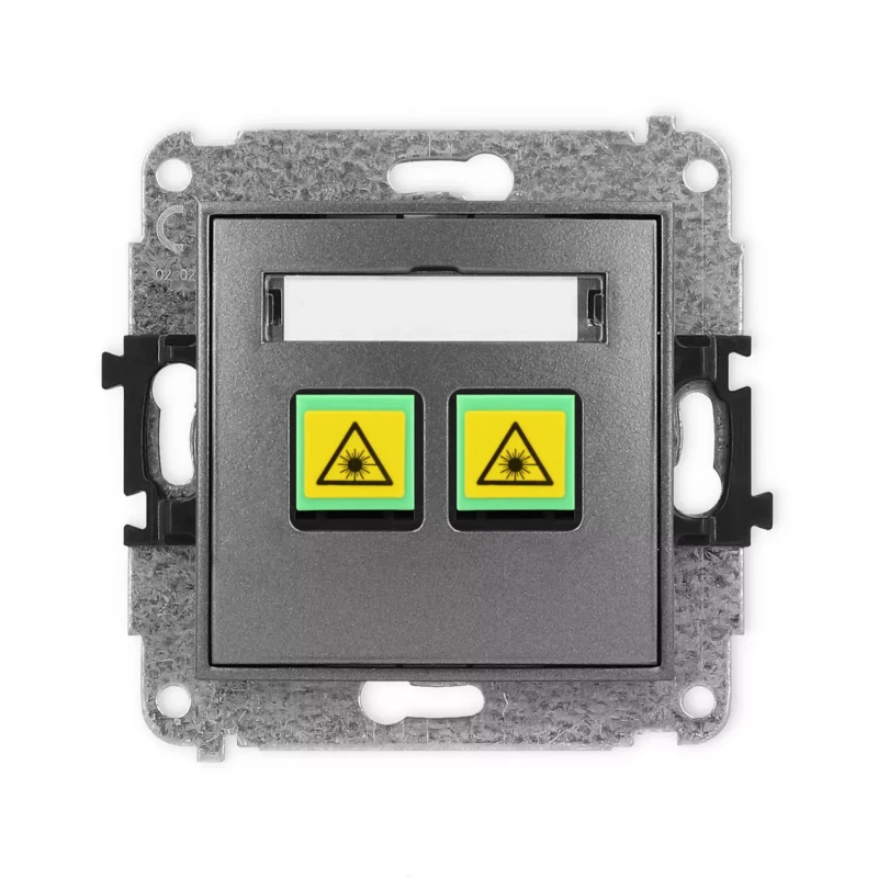 Icon Mechanizm Gniazda Światłowodowego/Optycznego Podwójnego Grafitowy 11Igop-2