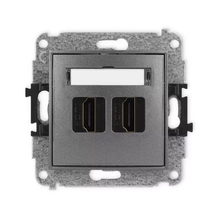 Icon Mechanizm Gniazda Podwójnego Hdmi 2.0 Grafitowy 11Ihdmi-4