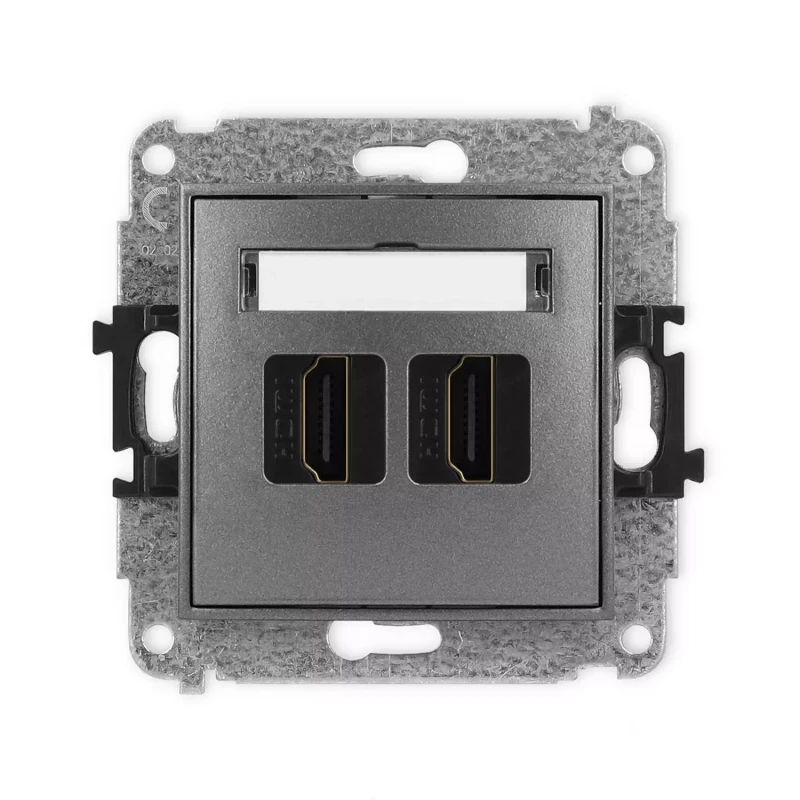 Icon Mechanizm Gniazda Podwójnego Hdmi 2.0 Grafitowy 11Ihdmi-4