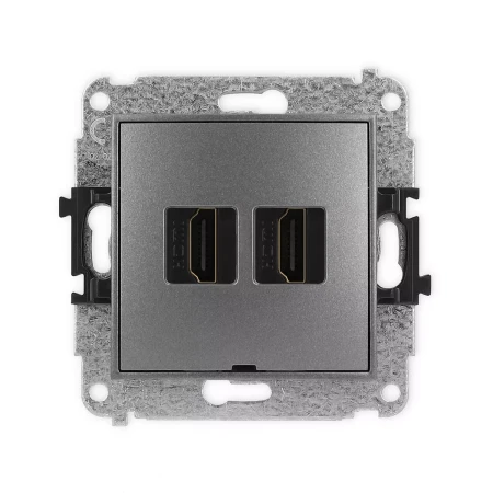 Icon Mechanizm Gniazda Podwójnego Hdmi 2.0, Bez Pola Opisowego Grafitowy 11Ihdmibo-4