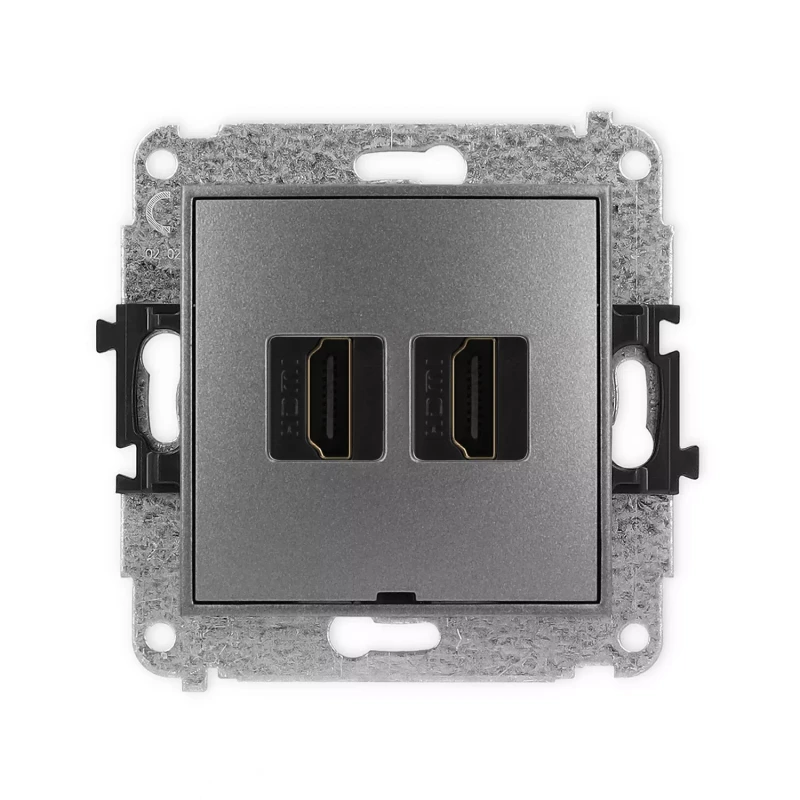 Icon Mechanizm Gniazda Podwójnego Hdmi 2.0, Bez Pola Opisowego Grafitowy 11Ihdmibo-4