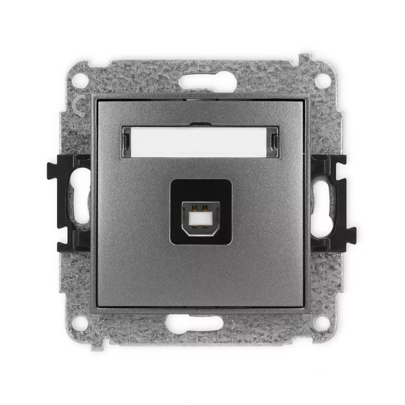 Icon Mechanizm Gniazda Pojedynczego Usb A-B 2.0 Grafitowy 11Igusb-3