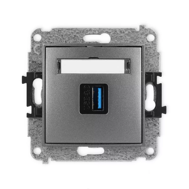 Icon Mechamizm Gniazda Pojedynczego Usb A-A 3.0 Grafitowy 11Igusb-5