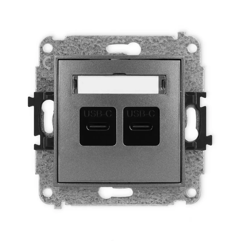 Icon Mechanizm Gniazda Podwójnego 2Xusb C-C Grafitowy 11Igusb-8