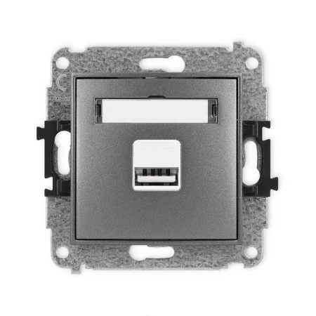 Icon Mechanizm Ładowarki Usb Pojedynczej, 5V, 1A Grafitowy 11Icusb-1