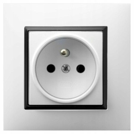 Gniazdo Pojedyncze Gniazdko Elektryczne Ospel Aria Białe Czarny