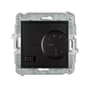 Icon Mechanizm Elektronicznego Regulatora Temperatury Z Czujnikiem Podpodłogowym Czarny Mat 12Irt-1
