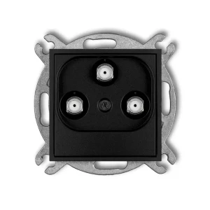 Icon Mechanizm Gniazda Multimedialnego 3F Data (Upc) Czarny Mat 12Igmu