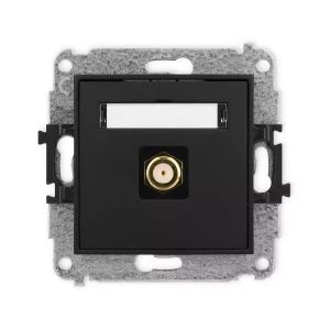 Icon Mechanizm Gniazda Antenowego Pojedynczego Typu F (Sat) Pozłacany Czarny Mat 12Igf-1.1