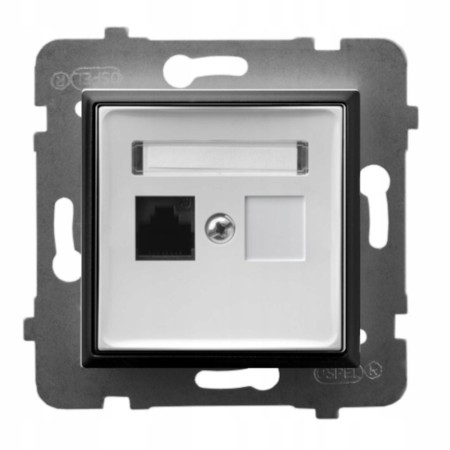 Moduł Biały/Czarny Do Ramki Gniazdo Internetowe 1X Ospel Aria