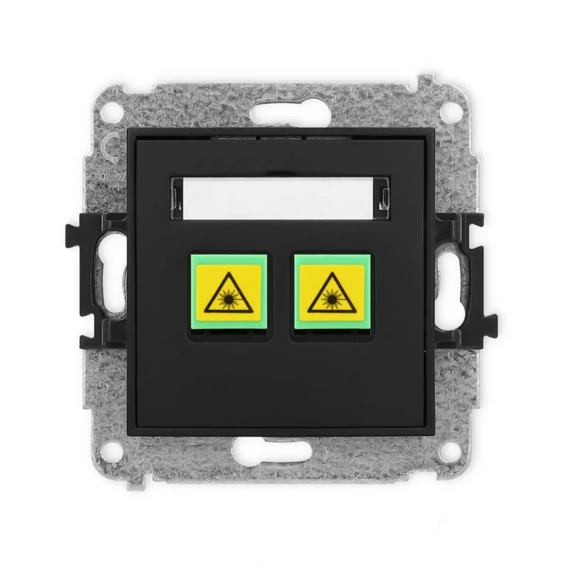Icon Mechanizm Gniazda Światłowodowego/Optycznego Podwójnego Czarny Mat 12Igop-2