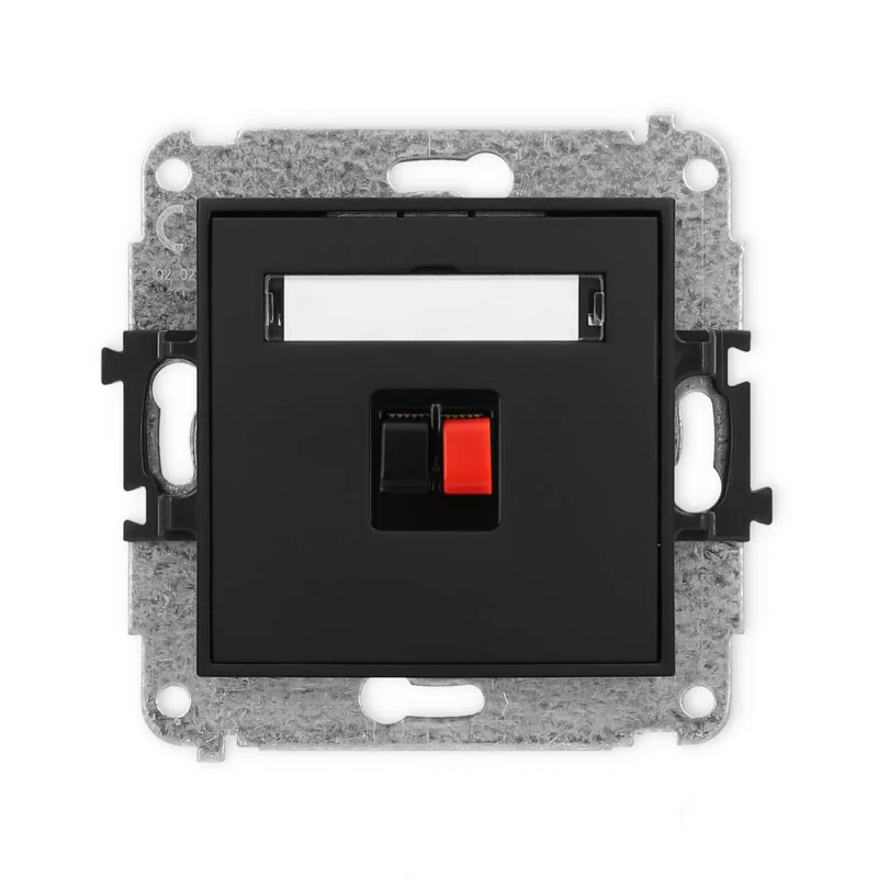 Icon Mechanizm Gniazda Głośnikowego Pojedynczego Czarny Mat 12Igg-1