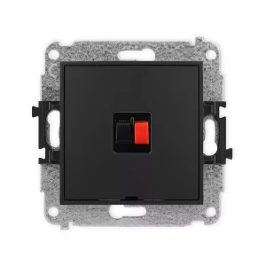 Icon Mechanizm Gniazda Głośnikowego Pojedynczego, Bez Pola Opisowego Czarny Mat 12Iggbo-1