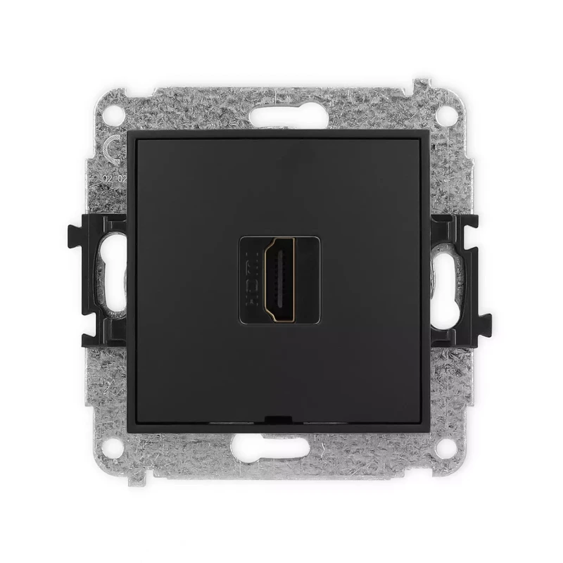 Icon Mechanizm Gniazda Pojedynczego Hdmi 2.0, Bez Pola Opisowego Czarny Mat 12Ihdmibo-3