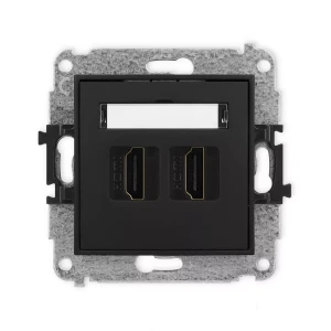 Icon Mechanizm Gniazda Podwójnego Hdmi 2.0 Czarny Mat 12Ihdmi-4
