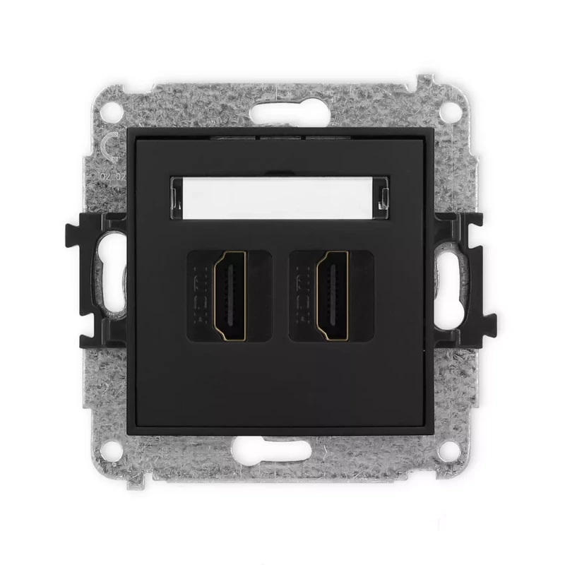Icon Mechanizm Gniazda Podwójnego Hdmi 2.0 Czarny Mat 12Ihdmi-4