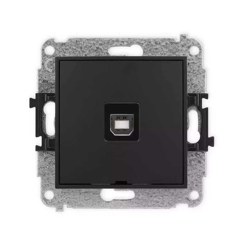 Icon Mechanizm Gniazda Pojedynczego Usb A-B 2.0, Bez Pola Opisowego Czarny Mat 12Igusbbo-3