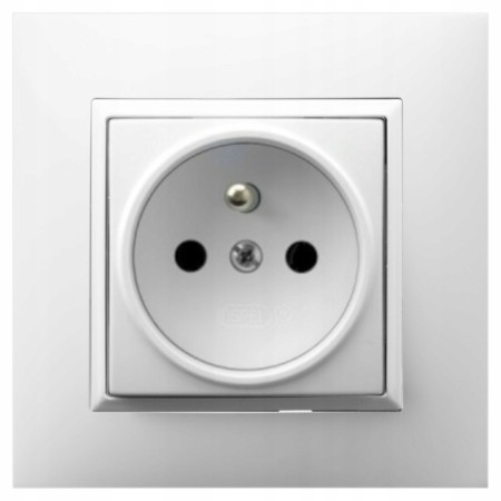 Gniazdo Pojedyncze Biały Kontakt Elektryczny Ospel Aria