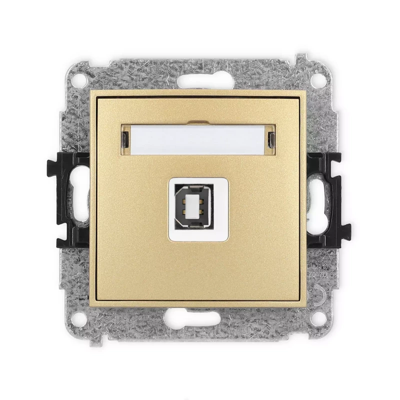 Icon Mechanizm Gniazda Pojedynczego Usb A-B 2.0, Bez Pola Opisowego Złoty 29Igusbbo-3