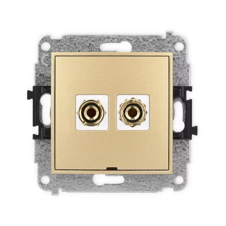 Icon Mechanizm Gniazda Głośnikowego Pojedynczego, Bez Pola Opisowego (Typu Banan - Czerwony I Czarny, Pozłacany, 4 Mm2, Do Lutowania) Złoty 29Iggbo-3