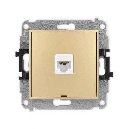 Icon Mechanizm Gniazda Komputerowego Pojedynczego 1Xrj45, Kat. 6A, 8-Stykowy, Bez Pola Opisowego Złoty 29Igkbo-7