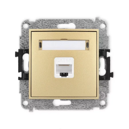 Icon Mechanizm Gniazda Komputerowego Pojedynczego 1Xrj45, Kat. 6A, 8-Stykowy Złoty 29Igk-7