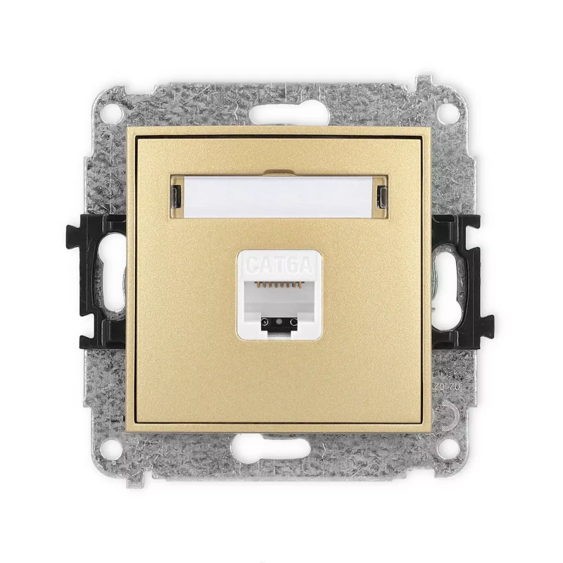 Icon Mechanizm Gniazda Komputerowego Pojedynczego 1Xrj45, Kat. 6A, 8-Stykowy Złoty 29Igk-7
