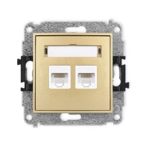 Icon Mechanizm Gniazda Komputerowego Podwójnego 2Xrj45, Kat. 5E, 8-Stykowy Złoty 29Igk-2