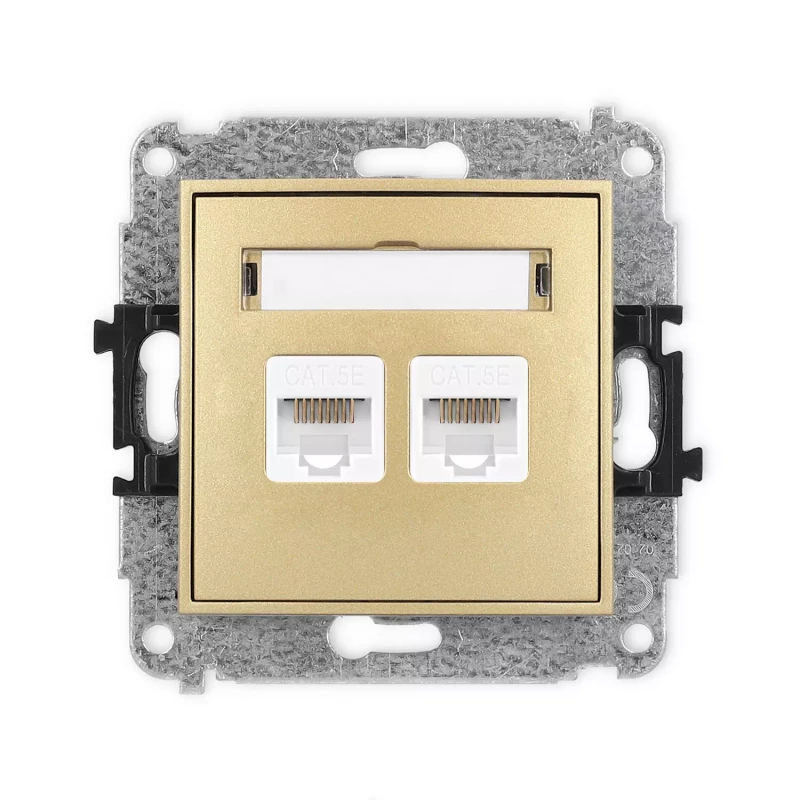 Icon Mechanizm Gniazda Komputerowego Podwójnego 2Xrj45, Kat. 5E, 8-Stykowy Złoty 29Igk-2