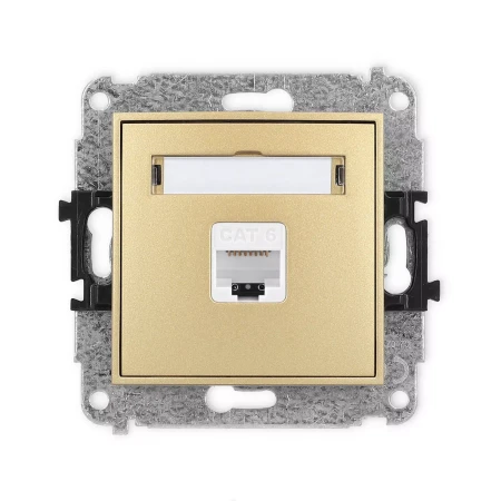 Icon Mechanizm Gniazda Komputerowego Pojedynczego 1Xrj45, Kat. 6, 8-Stykowy Złoty 29Igk-3